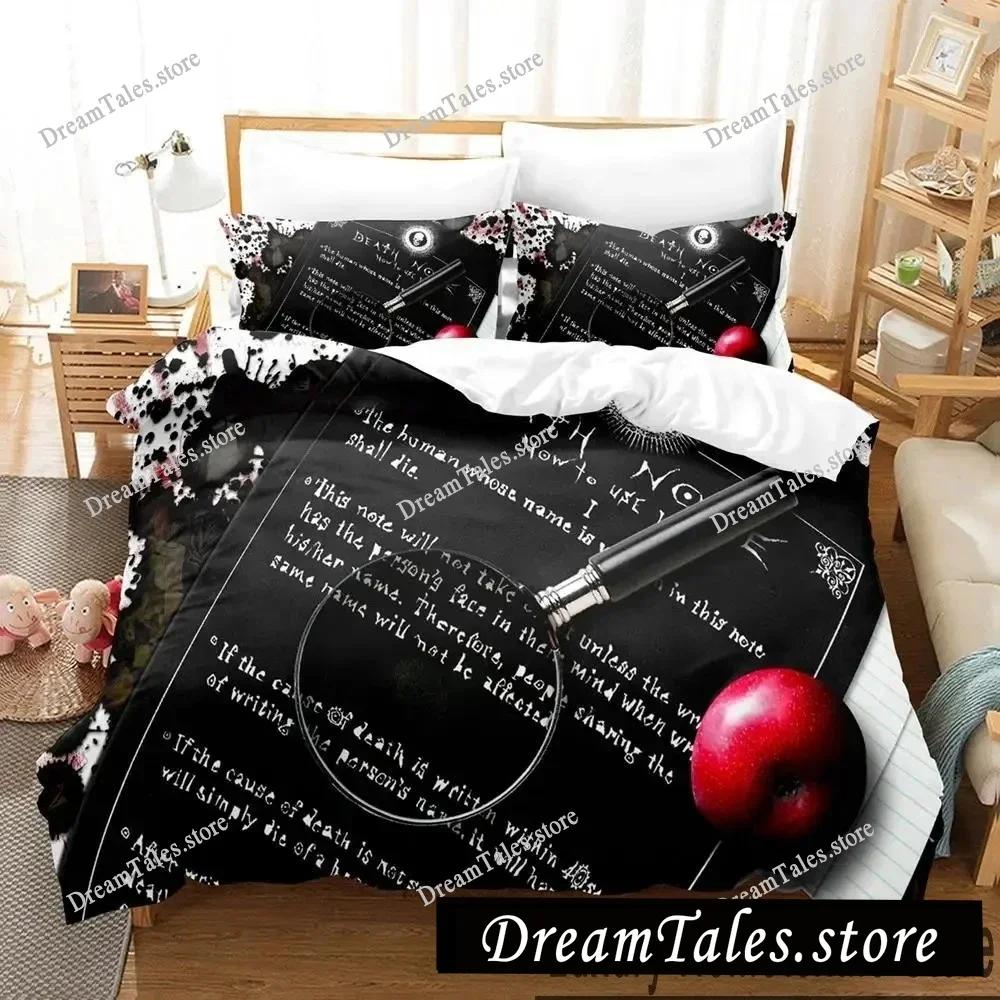 Heimtextilien Cartoons Death Note Bezug Bettbezug Kissenbezug Junge Mädchen Polyester Bettwäscheset King Queen Twin Größe Luxuriöses Geschenk