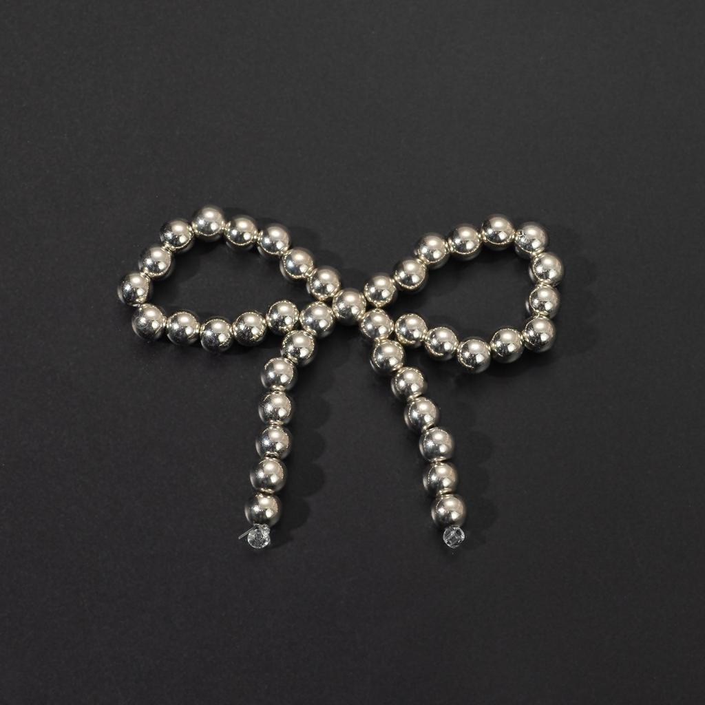 Handcrafted Beaded Bow Pearl Hair Clip & DIY Accessory