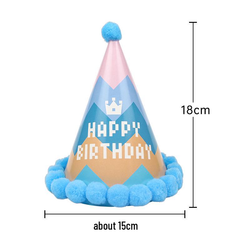 Cartoon Unicorn and Bear Birthday Hat for Kids - Cake Party Decoration
