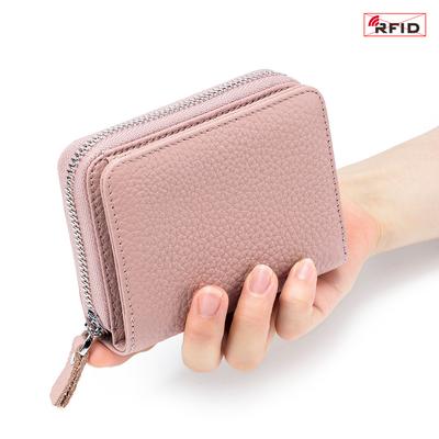 New Simple and Multi-functional Short Wallet, Women's Japanese-style First-layer Cowhide Organ Card Bag, Large Capacity