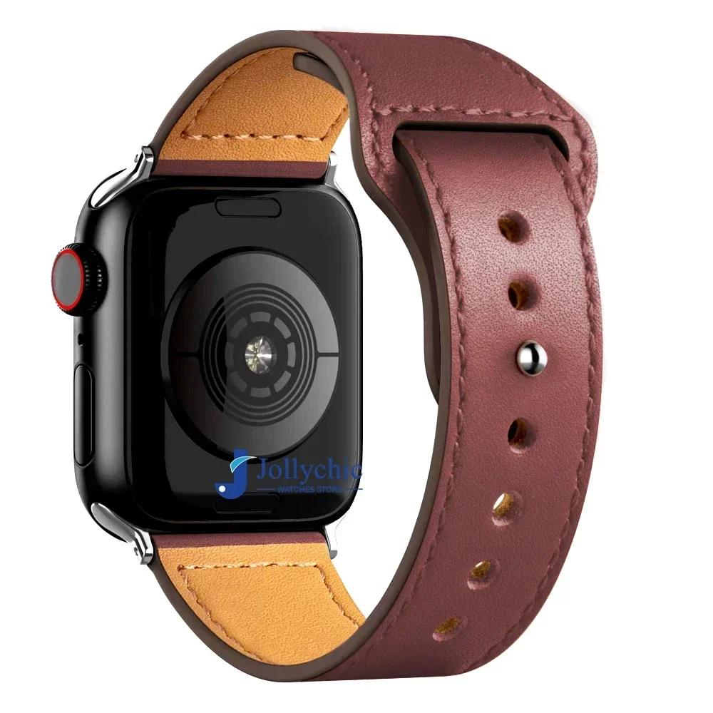 Watchband Leather Strap for Apple Watch Band 44mm 45mm 41mm 40mm 42mm 38mm 49mm 45 Mm Correa Bracelet IWatch Series 8 Ultra 3 6 SE 7 Strap