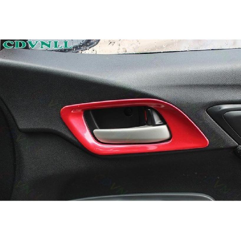 Inner Door Handle Decor Frame Cover Trim For Honda Fit/Jazz 2014- Bright Red