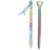 Caneta Pingente Feminina Multicolor com Círculo de Contas - Design de Diamante Arco-Íris para Véspera de Natal e Festival Qixi