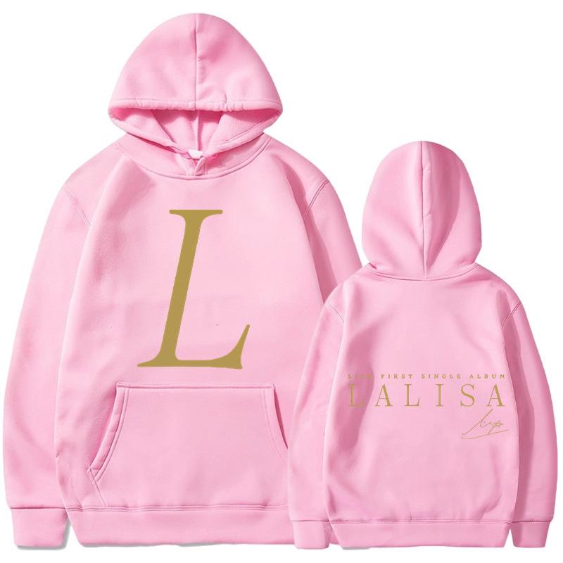 LISA SOLO Debut Album LALISA Surrounding the Same Hoodie Spring Autumn and Winter Kpop Pullover Casual Sweater S