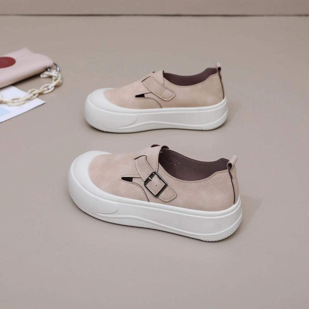 Fashion Round Toe Slip On Shoes for Women Casual Trends 2025 Vulcanized Shoe Original 39 Korean Designer Luxury Deals New Woman Footwear