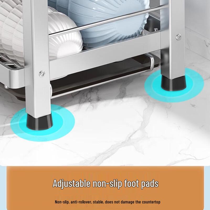 Modern 3-Tier Aluminum Dish Drying & Storage Rack