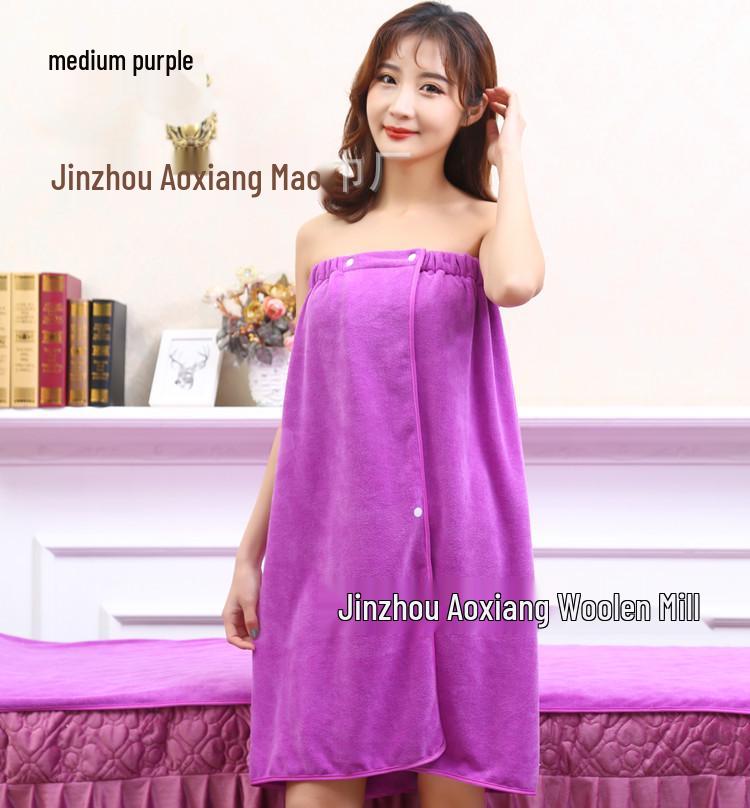 Wrap Chest Bath Towel for Women - Strapless Sauna Skirt with Buckle, Absorbent & Soft, Engraved Logo