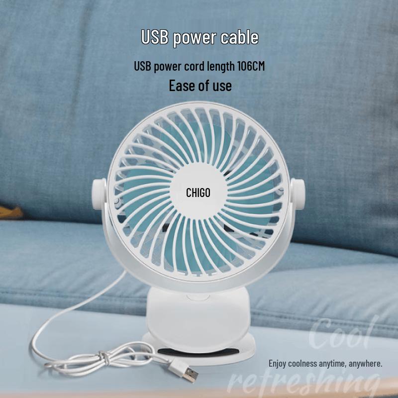 Chigo F7-1(C) USB Mini Clip-On Desk Fan CN plug (adapter included)
