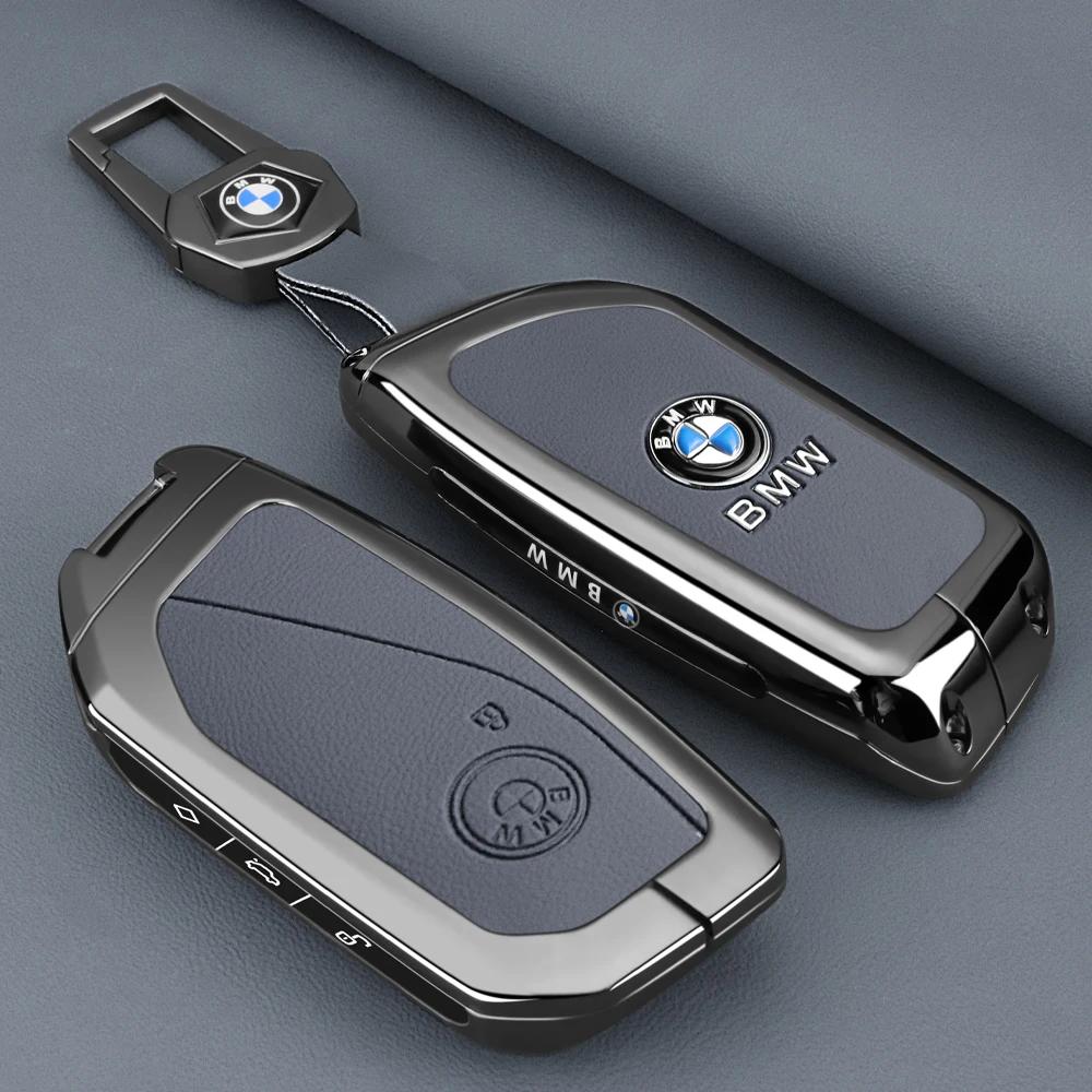 Nuovo 2025 Lega di Zinco Pelle Copri Guscio Custodia Chiave Auto Per BMW Serie 7 735i 740Li X7 X1 U11 2023 I7 G07 LCI XM Portachiavi Telecomando Ac