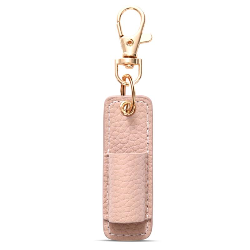 Creative Pen Holders Portable Pu Leather Pen Pouch With Keychain Pen Case Pocket Clip Home And Office Storage Supplies