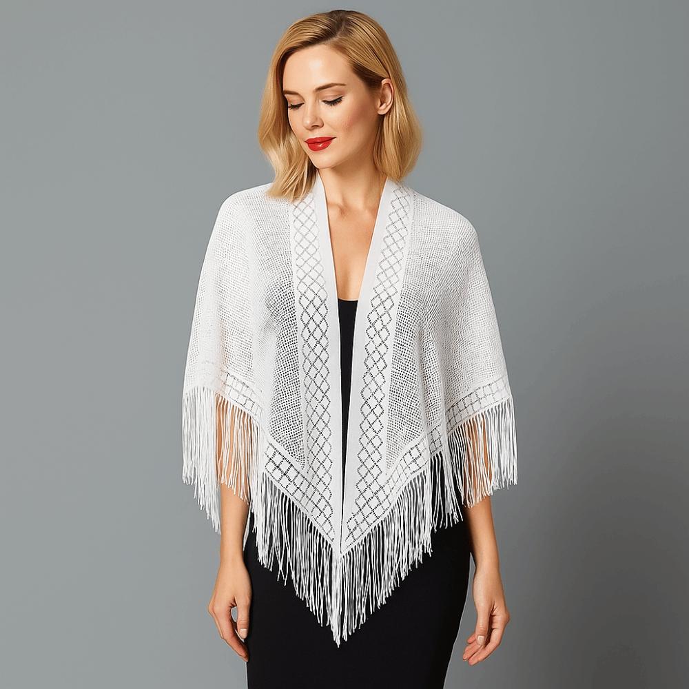 Solid Color Lace Scarf Elegant Triangle Scarf Trendy Women Neckerchief  Women Accessories