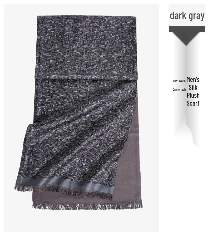 Men's Mulberry Silk and Cashmere Scarf - Ideal Gift for Father's Day or Dad's Birthday
