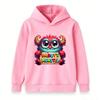 Kids Boys Girls Hoodie Sweatshirt, Cute Fluffy Monster Daddys Monster Pattern Pullover Hooded Top, Soft Casual Long Sleeve Clothes Children Daily Wear