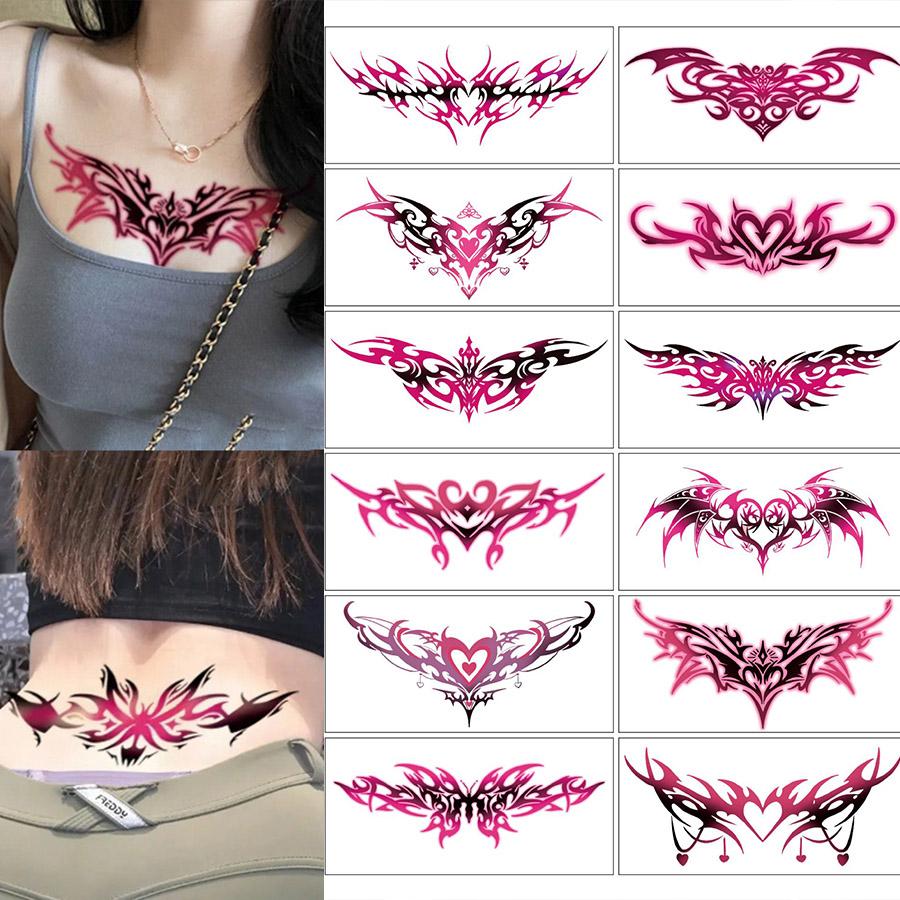 temporary tattoo Sexy Abdominal and Chest Tattoo Stickers 9 Sheets Abdominal Tattoo Back  High Quality