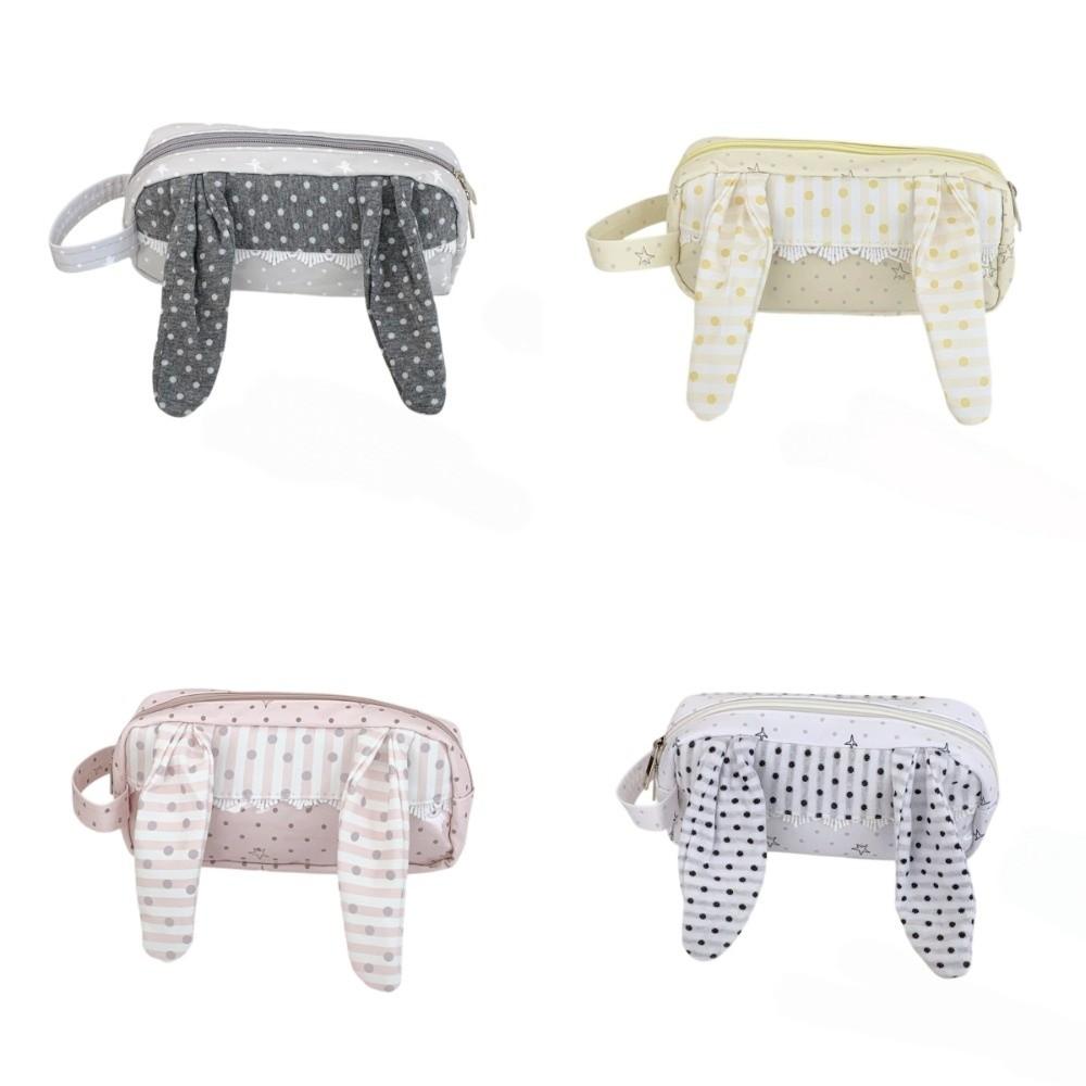 Polka Dot Print Korean Style Pen Bag Rabbit Big Ear Cloth Stationery Bag Pencil Pouch  School