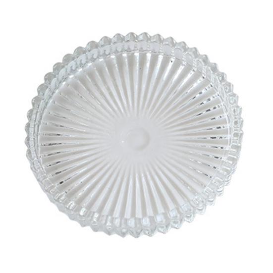 DYS Pillar Candle Holder Tray, Round Decorative Glass Dish, Modern for Home Table Decor