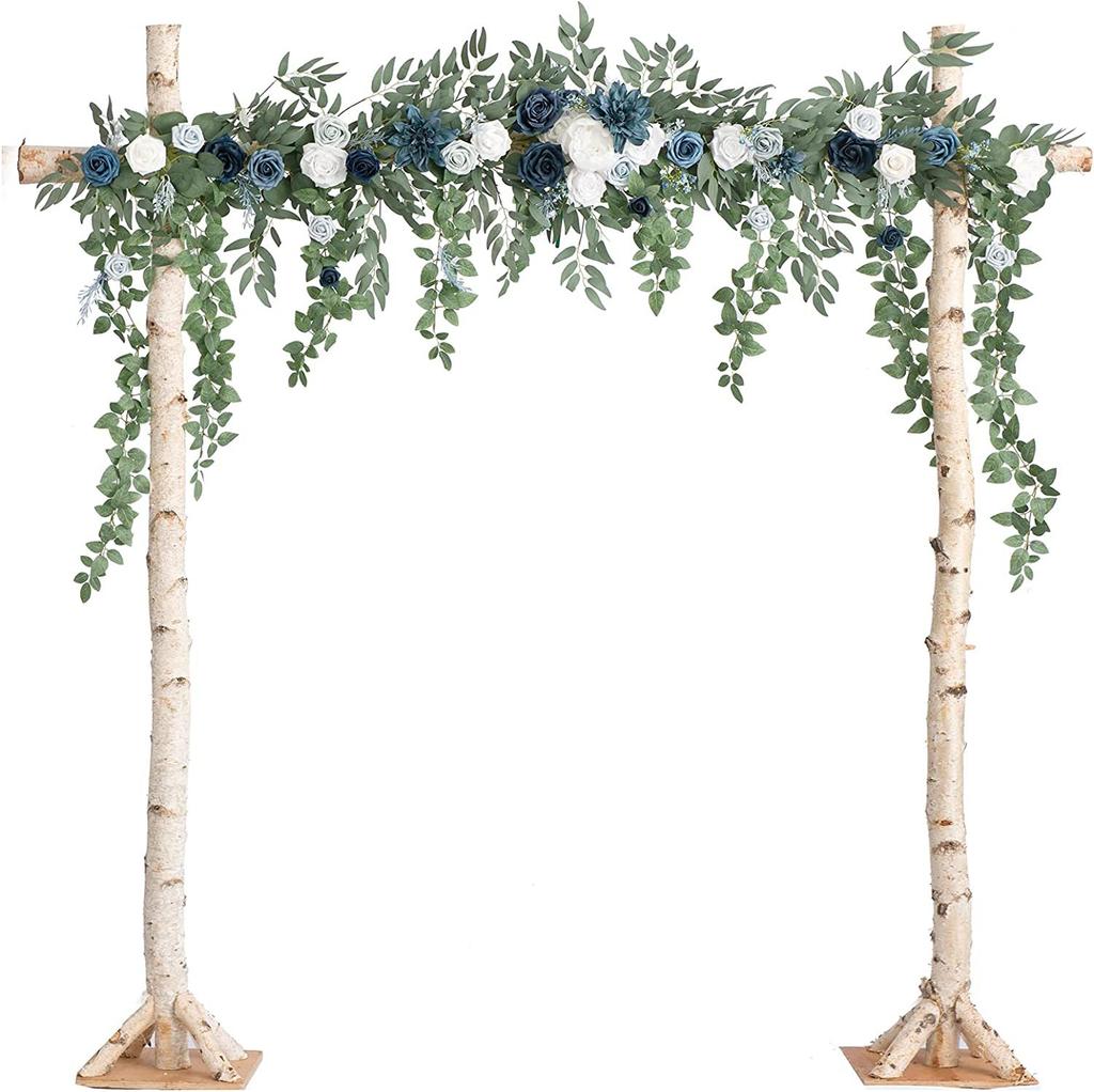 The Same Eucalyptus Leaf Rose Vine Simulation Flower Rose Eucalyptus Leaf Vine Wedding Three-Piece Wreath