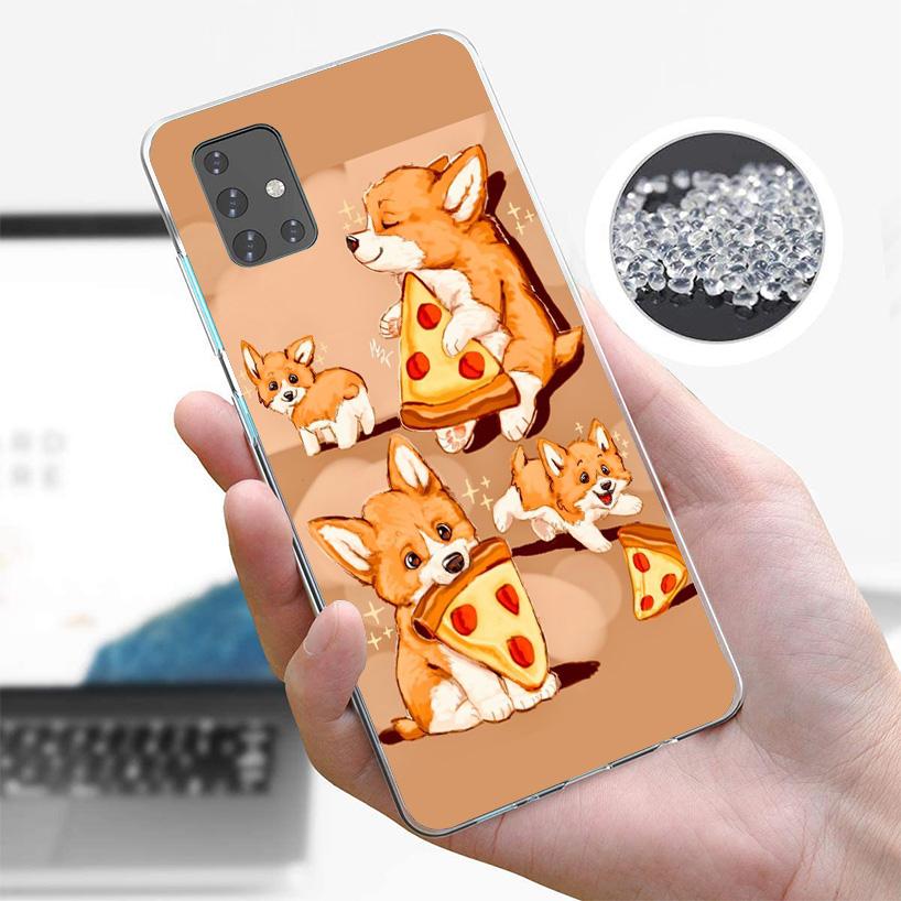 Cartoon Corgi Cute Dog Cover Phone Case For Samsung Galaxy A12 A22 A32 A52 A72 A02S Phone Case Note 20 Ultra 10 S10 Plus A51 A71
