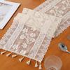 White Lace Table Runner Nordic Style Crochet Fringe Elegant Dining Table Christmas Decor