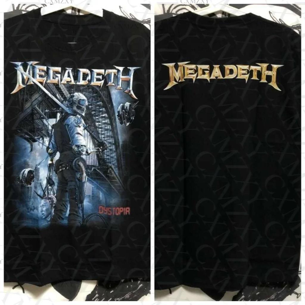 Megadeths Band Thailand Imported European and American Torrent Metal Rock Cotton Unisexs Summer Casual Sports Short Sleeve TShirt