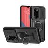 KEYSION Shockproof Case for Huawei Nova 13 Pro Slide Camera Lens Protection Ring Stand Phone Back Cover for Huawei Nova13 13 Pro