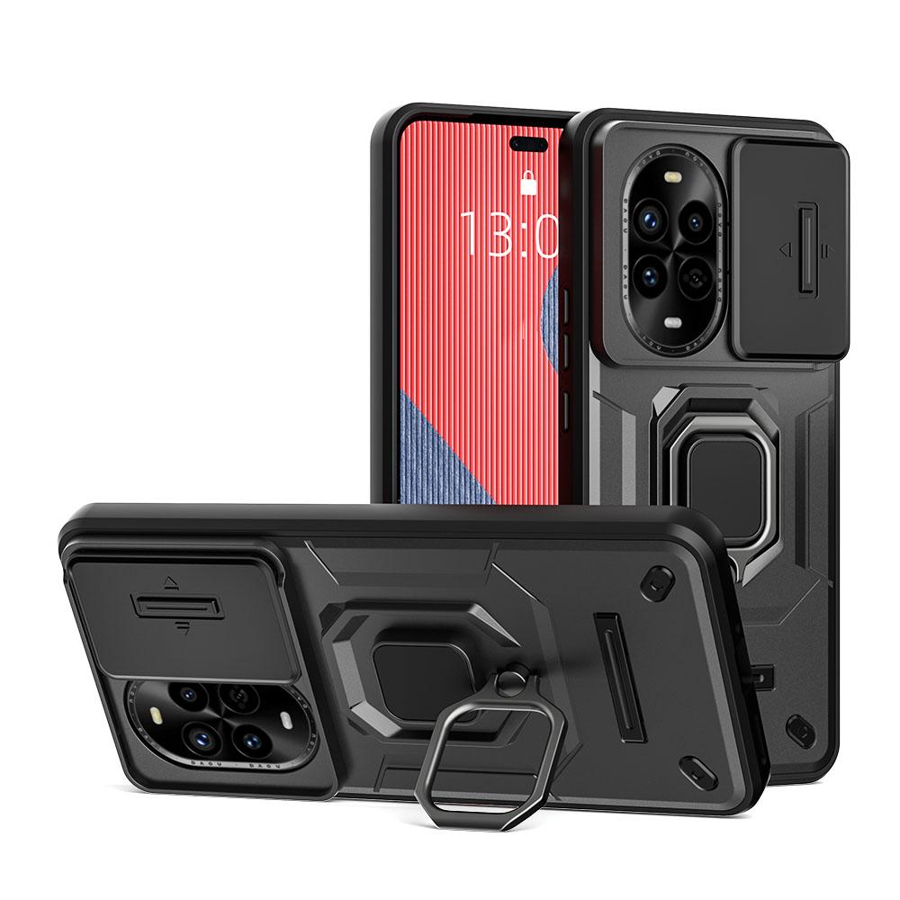 KEYSION Shockproof Case for Huawei Nova 13 Pro Slide Camera Lens Protection Ring Stand Phone Back Cover for Huawei Nova13 13 Pro