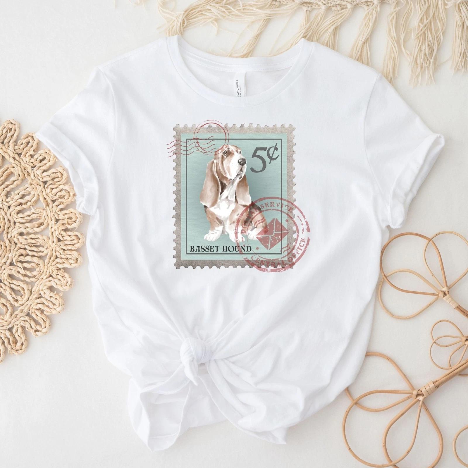 Basset Hound Postage Stamp Shirt S