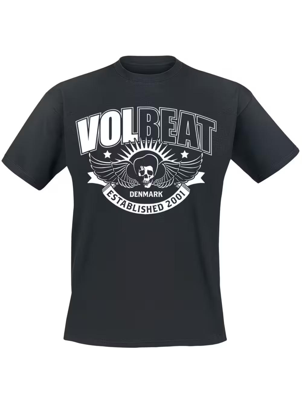 

Men S T-Shirt from Volbeat Featuring an Official Band Graphic - a Design with a Skull And Wings XXXXL