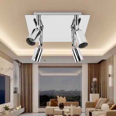 4 Way Square Spot Light LED Ceiling Light Adjustable Angle Chandelier Lamps Rotatable Ceiling Light for Home Decor