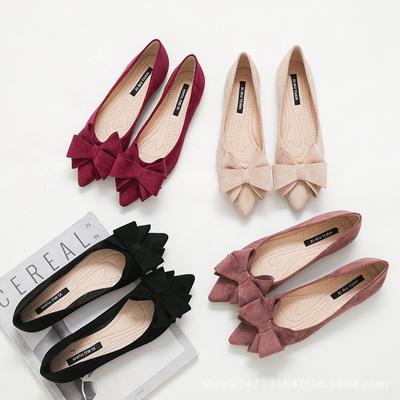 Nuevos Zapatos Estilo Japonés para Mujer Moda Primavera Verano Mocasines Slip-on de Cuero Gamuza Zapatos Planos con Punta Aguda y Lazo para Niña