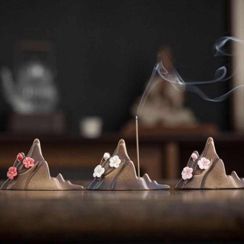 Ceramic Plum Blossom Pen Rest Home Desktop Joss-stick Base Incense Ceremony Ornaments Zen Tea Ceremony Accessories Tea Pets