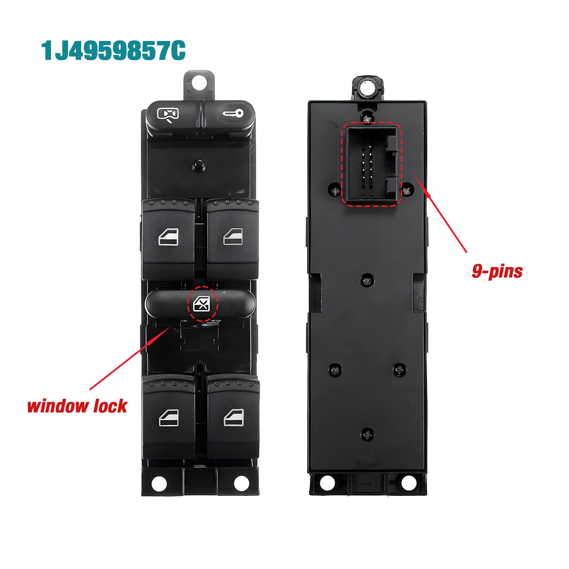 

1J4959857B 1J4959857C For VW Passat Golf 4 Jetta MK4 Seat Toledo Leon , Skoda,Power Window Lifter Master Control Switch Button window lock