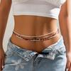 3pcs Sexy Bohemia Waist Chain Retro Belly Beads Elastic Body Jewelry Bohemia Bikini Summer Y2k Accessories Baya Africain Ventre