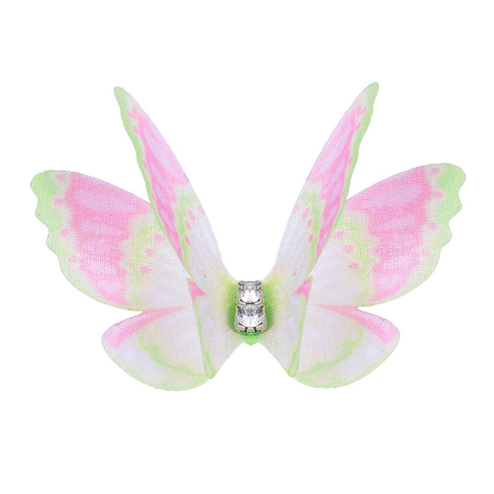 50Pcs 3D Organza Fabric Butterfly Appliques Double-layer Translucent Chiffon Butterfly Embroidered Patches Gradient Color