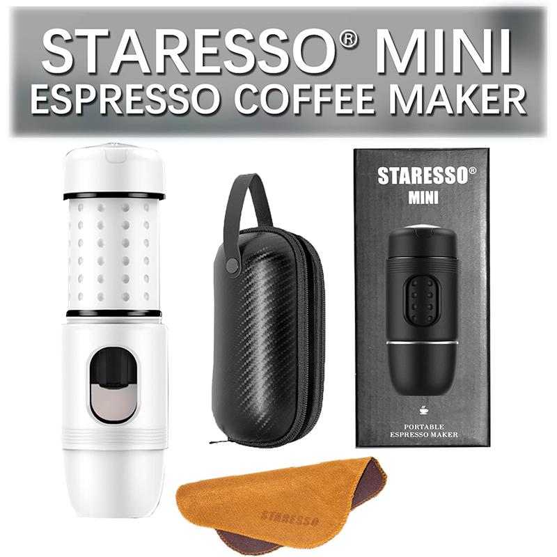 STARESSO Mini Travel Coffee Maker,2IN1 Portable Espresso Machine,Travel Gadgets Perfect for Travel,Camping,Hiking