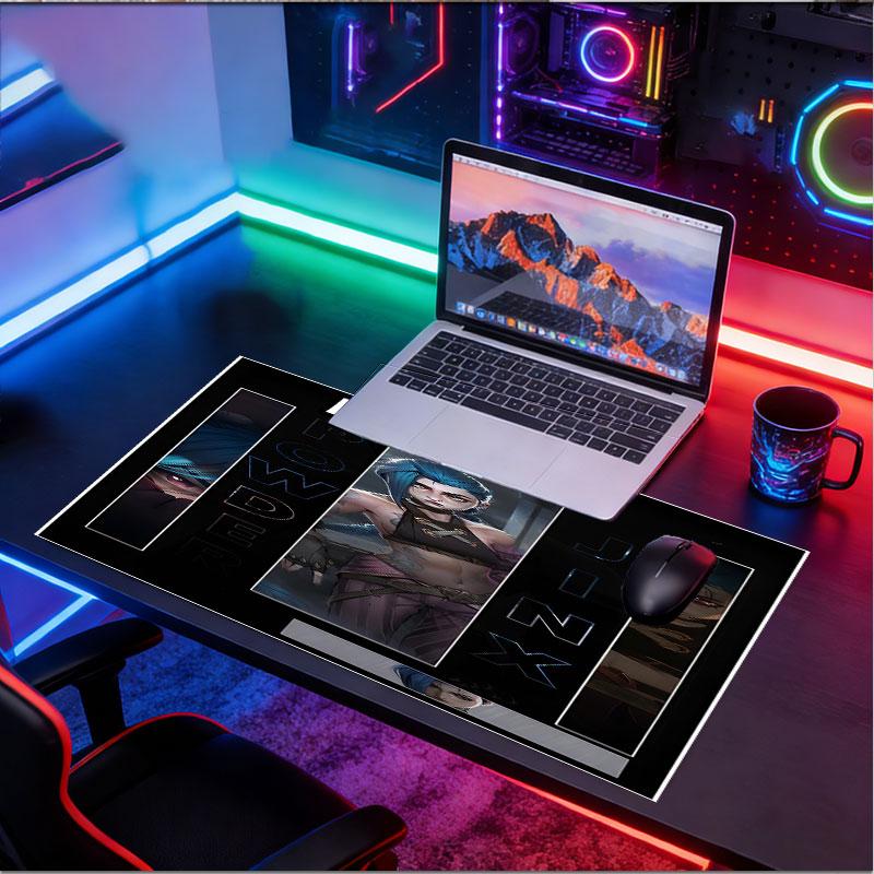 Custom Name Personalized Jinx Pattern Mousepad, Laptop PC Desk Mat, Decorative Desk Mat for Home Keyboard Pad Gift