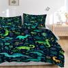 3pcs Dino Jungle Bedding Set, Includes Without Pillow Inserts, Soft Comfortable Bedding Set,All-Season Use A0924048
