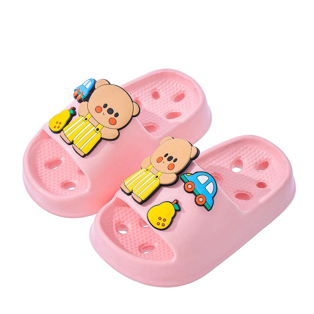 Kids Summer Bathroom Slippers Non Slip Quick Dry Hollow Out Indoor Home Bath Sandals For Boys Girls Toddler