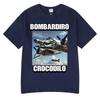 Bombardiro Krokodil Krokodil Flugzeug Bomber Lustiges Meme T-Shirt Herren Damen Sommer Lässig Baumwolle Komfort Kurzarm T-Shirts Tops