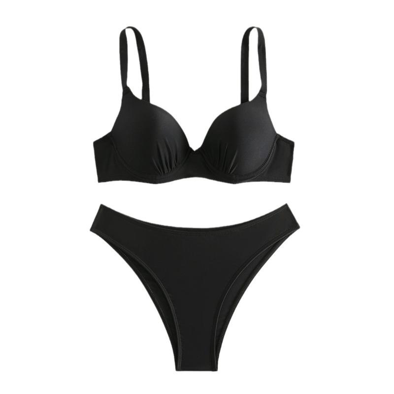 Bikini Swimsuit Women Push Up Swimwear Solid Bikinis Set Sexy Thong Bathing Suit For Female Summer Backless Beach Wear