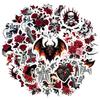 35pcs Edgy Roses Stickers Dark Gothic Stickers Skull Stickers For Notebook Luggage Mobile Phone Cup Guitar DIY