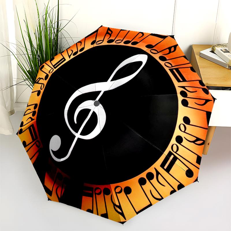 1PC Musical notes Umbrella Portable Folding Umbrella Iron Frame Hole Bone Structure Outdoor Home Umbrella A2