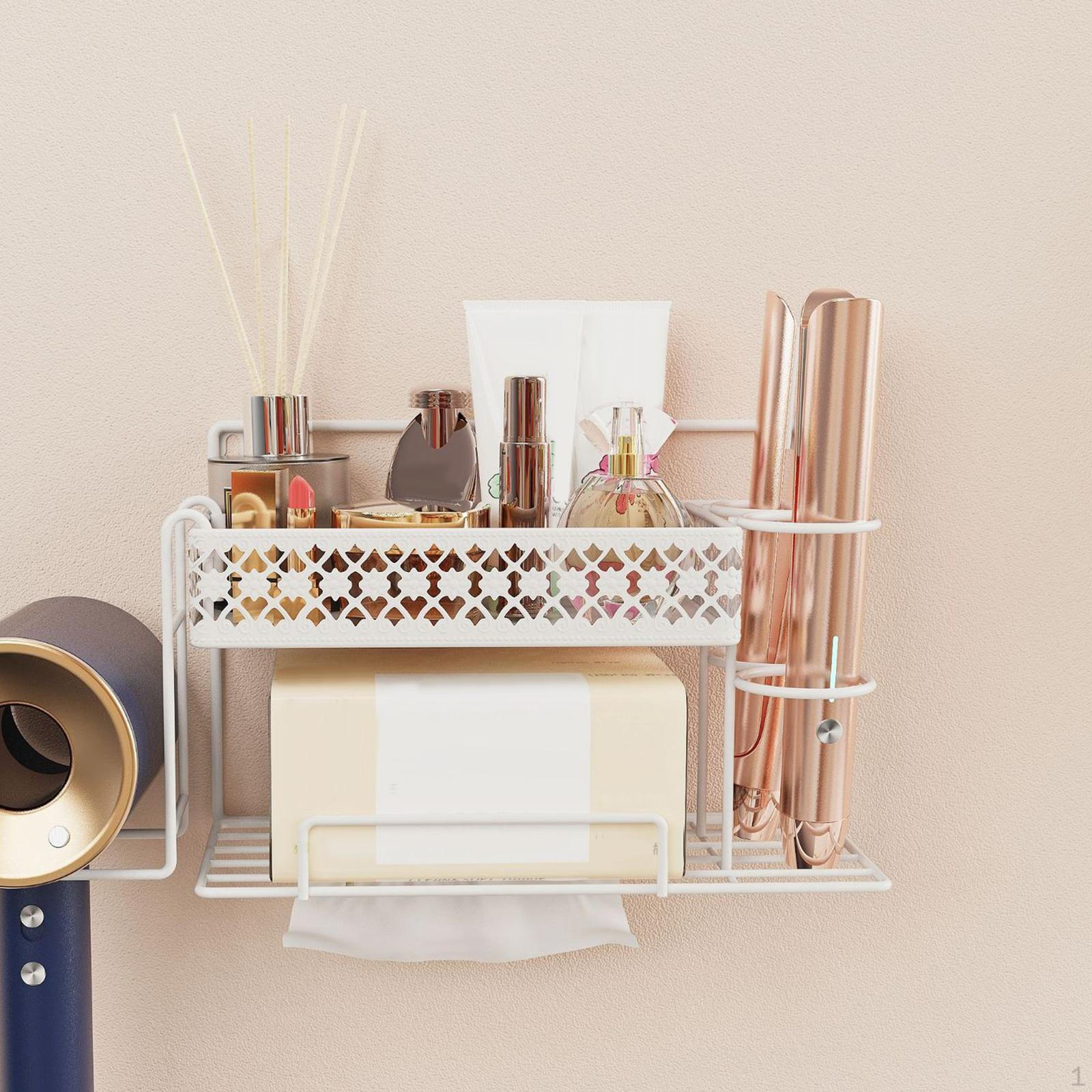 

Органайзер для инструментов по уходу за волосами для хранения в ванной комнате белый