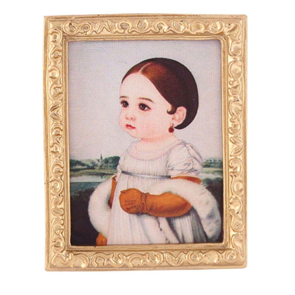 Retro Frame Scene Model Miniature Pictures Dollhouse Oil Painting Wall Mural Dolls Accessories