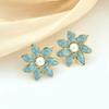 Elegant Vintage-Style Pearl and Flower Drip Earrings for Women, Luxurious Stainless Steel Design