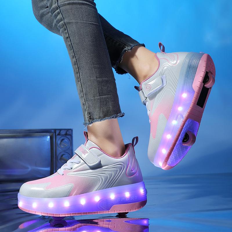 Inline Skates with LED Lights for All Ages - Single Wheel Roller Shoes for Men, Women, and Children