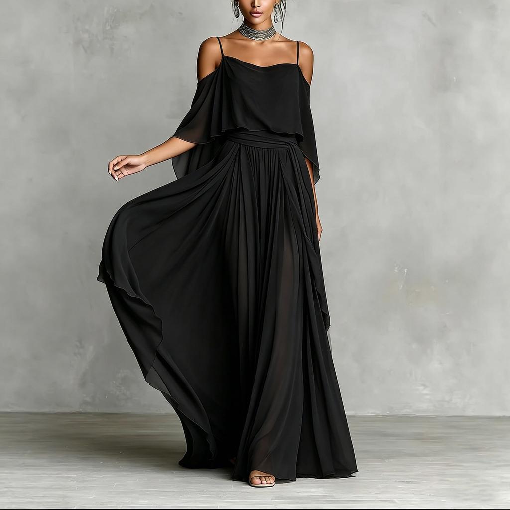 Abito da Donna Nuovi Stile Senza Maniche Scollo Aperto Manica Larga Vestibilità Larga per Occasioni Formali