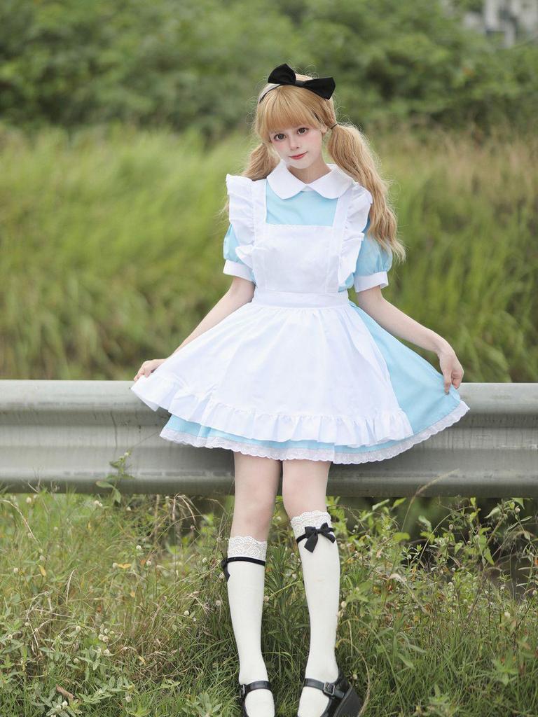 Alice in Wonderland Cosplay Maid Outfit - Anime Lolita Halloween Costume