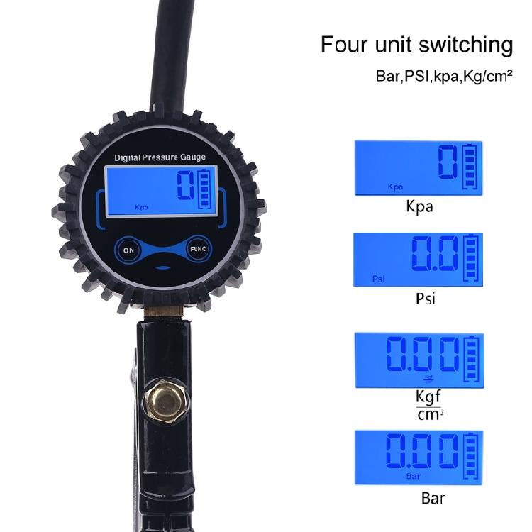 Digital Tire Inflator Pressure Gauge 200 PSI Heavy Duty for Cars Trucks Bicycle