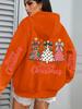 Colorful Bow Tree Print Women's Christmas Hoodie Sweatshirt
